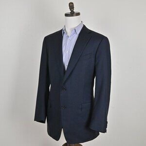 Ermenegildo Zegna Traveler Navy Blue US 44 UK 54 Long Blazer Made in Switzerland